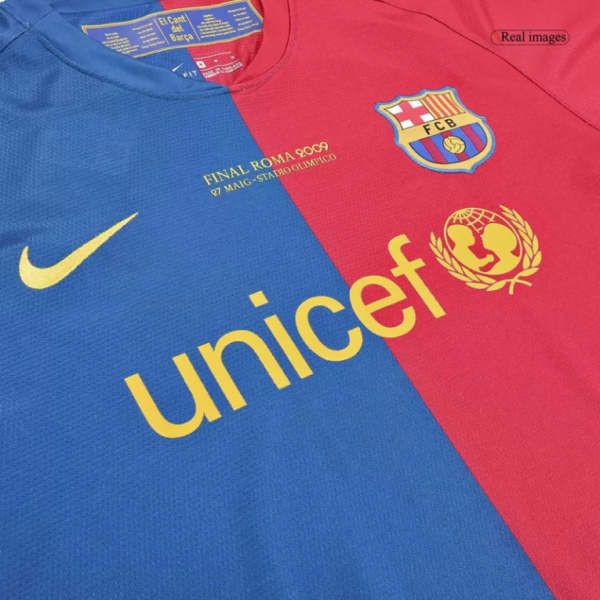 Vintage Soccer Jersey MESSI #10 Barcelona Home Long Sleeve 2008/09 - UCL Final